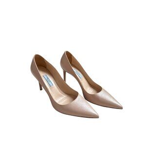 Prada Pointed-Toe Slip-On Pumps in Cipria (Cream) Size 37